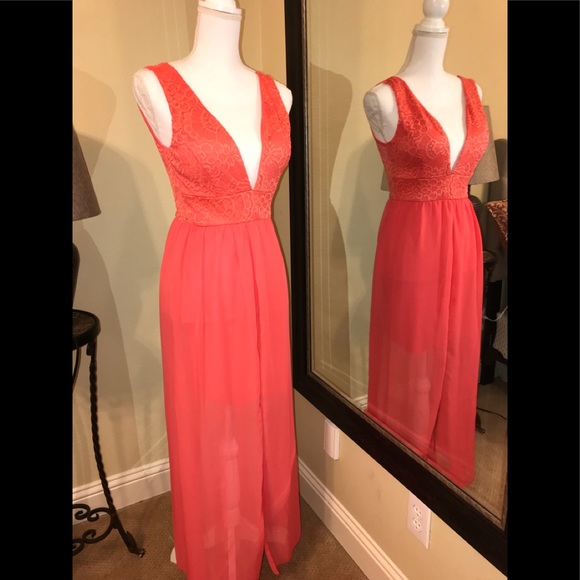 CORAL MAXI DRESS - Picture 5 of 6